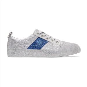Opening Ceremony Silver Glitter Low-Top Sneakers